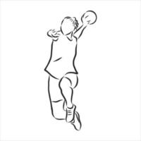 dibujo vectorial de balonmano vector