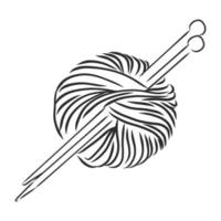 knitting needles vector sketch