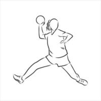 dibujo vectorial de balonmano vector