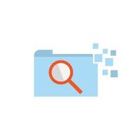 Flat file folder data searching icon vector design