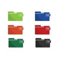 various colorful file folders isolated on a white background vector