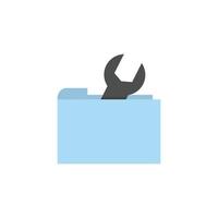 Flat file folder repair tool icon vector design