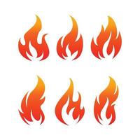 Vector symbol fire flame icon on white background