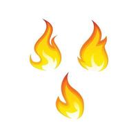 Vector symbol fire flame icon on white background