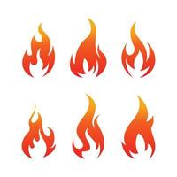 Vector symbol fire flame icon on white background