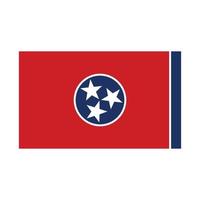 Vector Flag of Tennessee simple flat design illustration