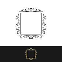 Decorative square frame for design with abstract floral ornament vector