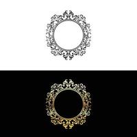 Decorative circle frame for design with abstract floral ornament vector