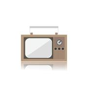 retro, viejo, vendimia, televisión, aislado, blanco, plano de fondo vector