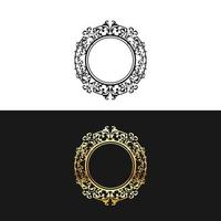 Decorative circle frame for design with abstract floral ornament vector