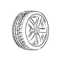 car wheel vector sketch