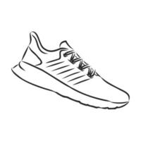 bosquejo del vector de las zapatillas de deporte