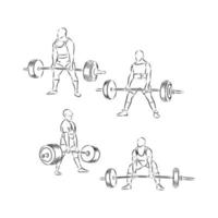 weightlifter vector sketch