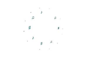 Light Blue, Green vector pattern with music elements.