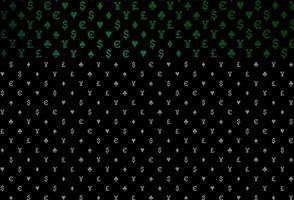 Dark blue, green vector pattern with symbol of cards.