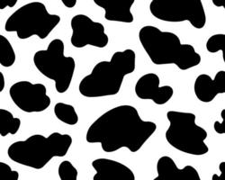 Cow black and white seamless pattern. Dalmatian print. Animalistic abstract pattern. Vector background.