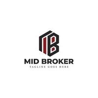 Abstract initial letter MB or BM logo in black and red color isolated in white background applied for freight brokerage logo also suitable for the brands or companies have initial name BM or MB. vector