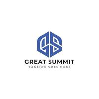 Abstract initial letter GS or SG logo in blue color isolated in white background applied for marketing conference logo also suitable for the brands or companies have initial name SG or GS. vector