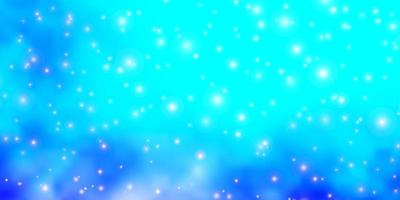 Light Pink, Blue vector template with neon stars.