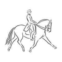 bosquejo del vector del entrenamiento del caballo