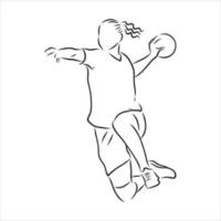 dibujo vectorial de balonmano vector