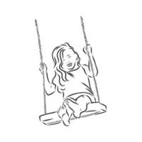 children's swing vector sketch