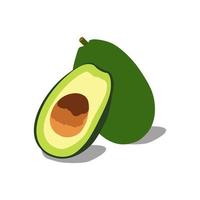 Aguacate aislado sobre fondo blanco. vector