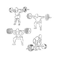 weightlifter vector sketch