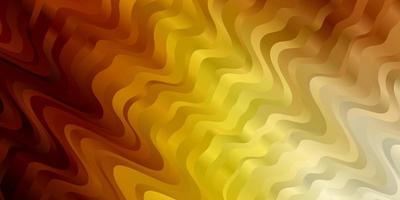 Light Orange vector background with curved lines.
