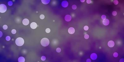 Light Purple vector background with circles, stars.