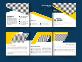 Modern corporate business square trifold brochure with creative shape template vector