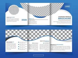 Modern corporate business square trifold brochure with creative shape template vector