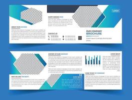 Modern corporate business square trifold brochure with creative shape template vector