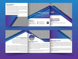 Modern corporate business square trifold brochure with creative shape template vector