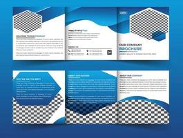 Modern corporate business square trifold brochure with creative shape template vector