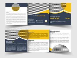 Modern corporate business square trifold brochure with creative shape template vector