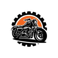 plantilla de etiqueta de logotipo de círculo de emblema de club de motos de bicicleta grande. lo mejor para el diseño del logotipo del club de motos vector