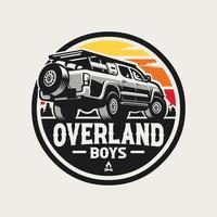 Premium Adventure overland pickup truck logo. Ready made overland truck 4x4 emblem circle badge logo vector