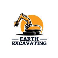 Backhoe Loader Excavator Logo Design Vector Isolated