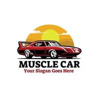 American Muscle Car Illustration Vector Isolated
