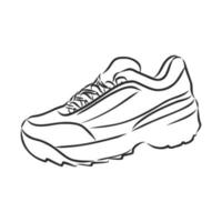 bosquejo del vector de las zapatillas de deporte