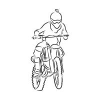 dibujo vectorial de bicicleta de montaña vector