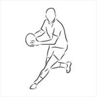 dibujo vectorial de balonmano vector