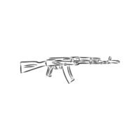 bosquejo del vector del rifle de asalto kalashnikov