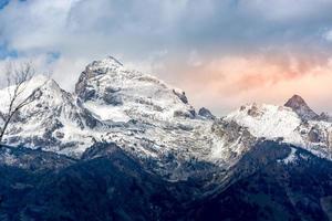 Scenic view of the Grand Teton mountain range photo