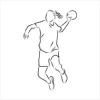 dibujo vectorial de balonmano vector