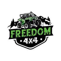 ATV adventure all terrain 4x4 premium logo badge vector illustration. Logo template adventure with atv