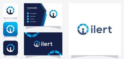 vector graphic of Blue Time Clock with investment project logo design with business card