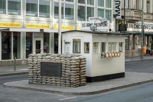 Berlin Germany, 2014. Checkpoint Charlie in Berlin photo