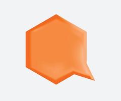 Polygonal Orange Speech Bubble On White Background vector